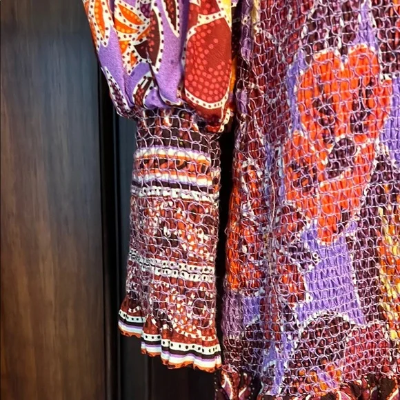 Farm Rio Size Medium Long Sleeve Floral Smocked Dress NWT - Picture 4 of 10